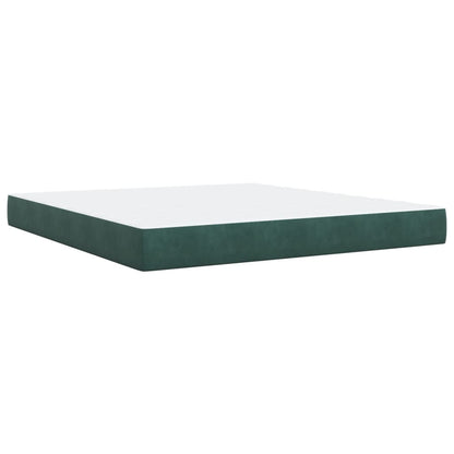 Box Spring Bed with Mattress Dark Green 180x200 cm Velvet