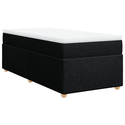 Box Spring Bed with Mattress Black 90x200 cm Fabric