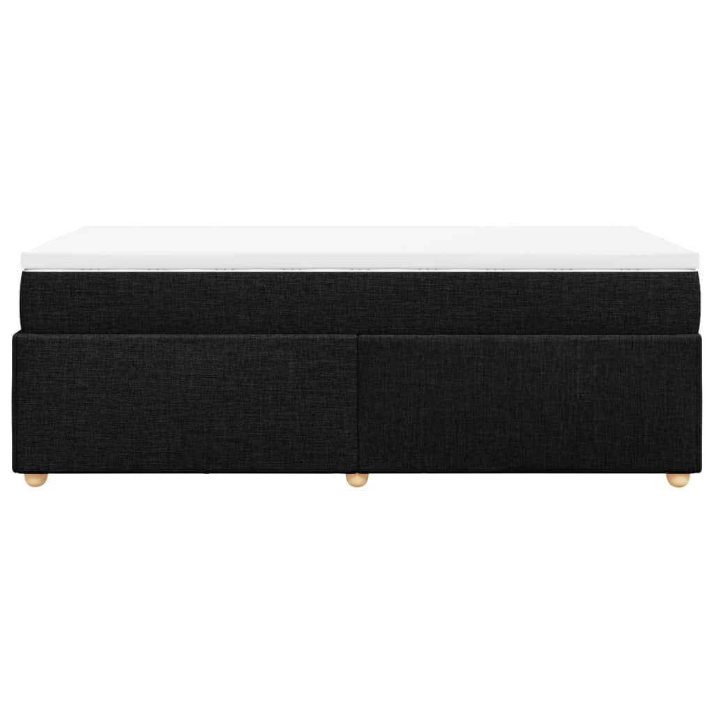 Box Spring Bed with Mattress Black 90x200 cm Fabric