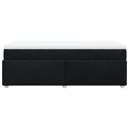 Box Spring Bed with Mattress Black 90x200 cm Fabric