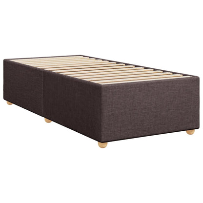 Box Spring Bed with Mattress Dark Brown 90x200 cm Fabric