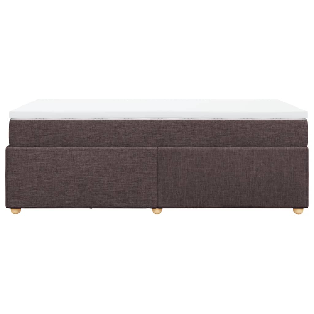 Box Spring Bed with Mattress Dark Brown 90x200 cm Fabric