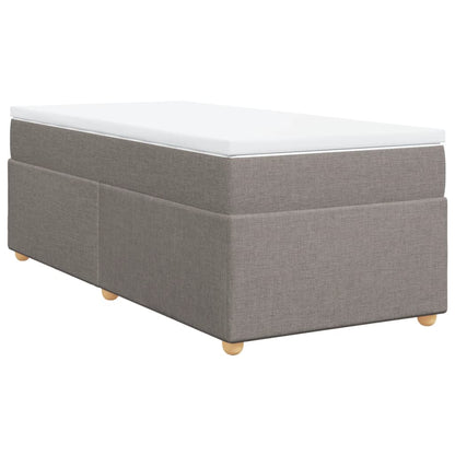 Box Spring Bed with Mattress Taupe 90x200 cm Fabric