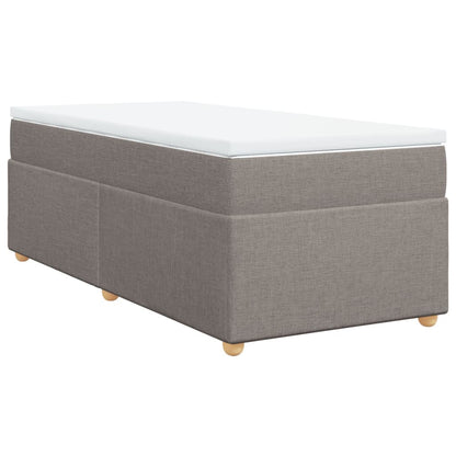 Box Spring Bed with Mattress Taupe 90x200 cm Fabric