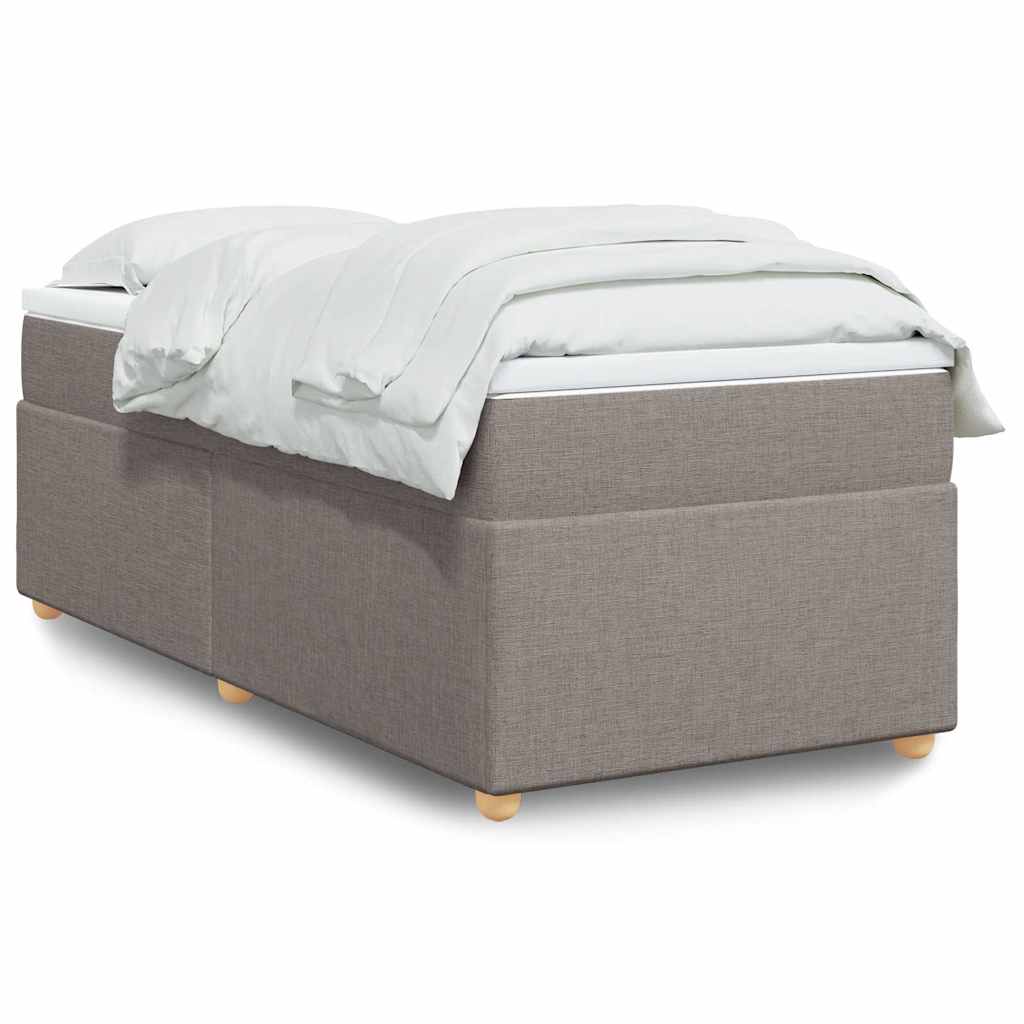 Box Spring Bed with Mattress Taupe 90x200 cm Fabric
