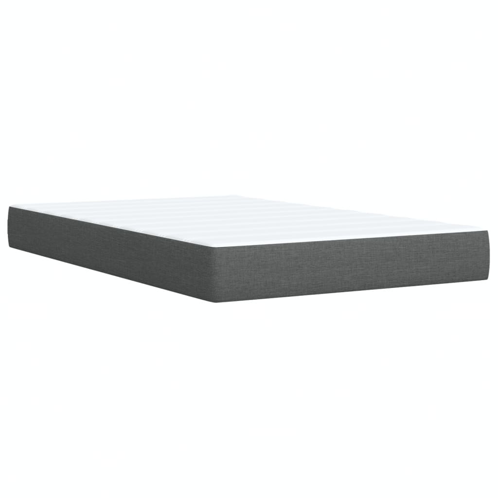 Box Spring Bed with Mattress Dark Grey 120x200 cm Fabric