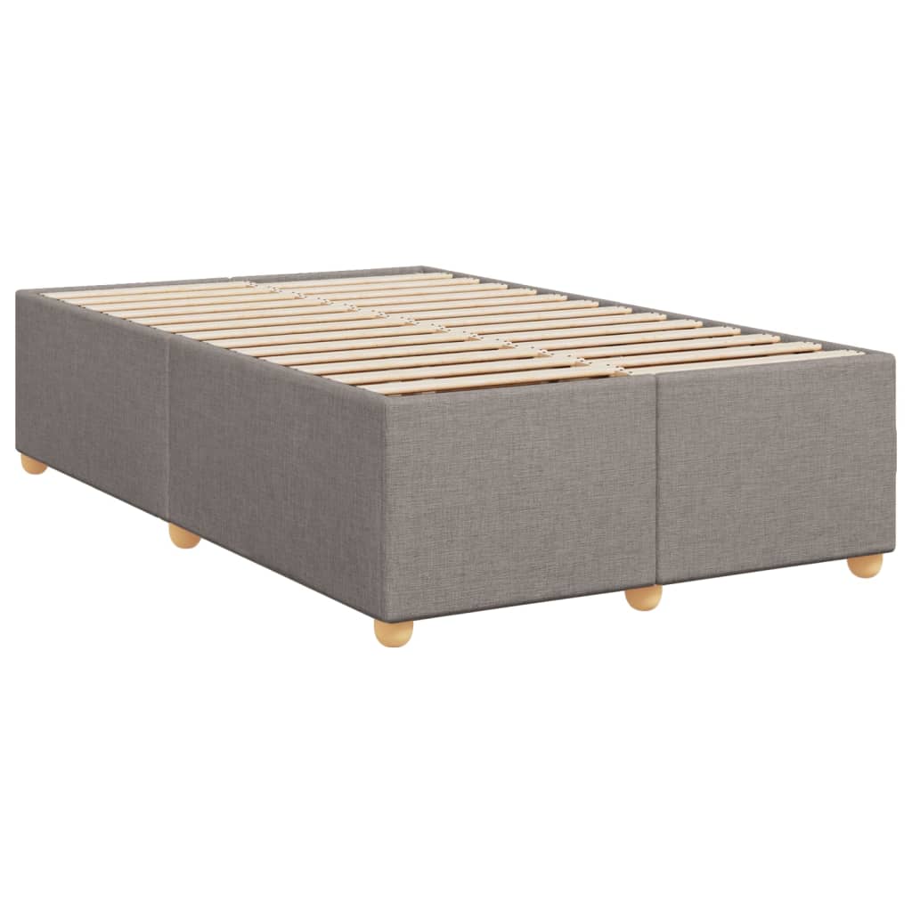Box Spring Bed with Mattress Taupe 120x200 cm Fabric