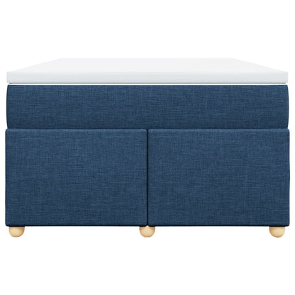 Box Spring Bed with Mattress Blue 120x200 cm Fabric