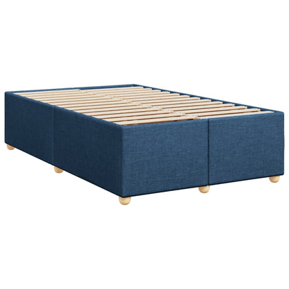 Box Spring Bed with Mattress Blue 120x200 cm Fabric