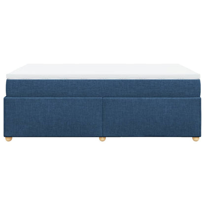 Box Spring Bed with Mattress Blue 120x200 cm Fabric