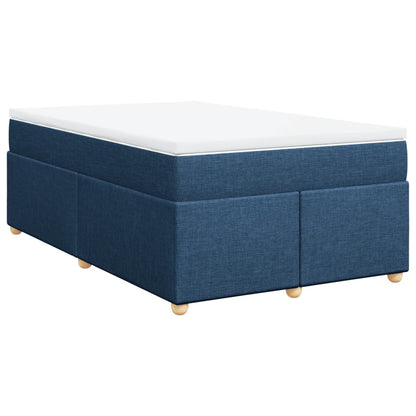 Box Spring Bed with Mattress Blue 120x200 cm Fabric