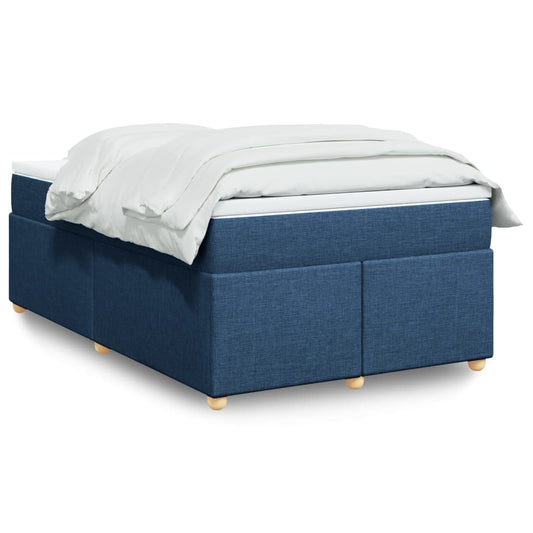 Box Spring Bed with Mattress Blue 120x200 cm Fabric