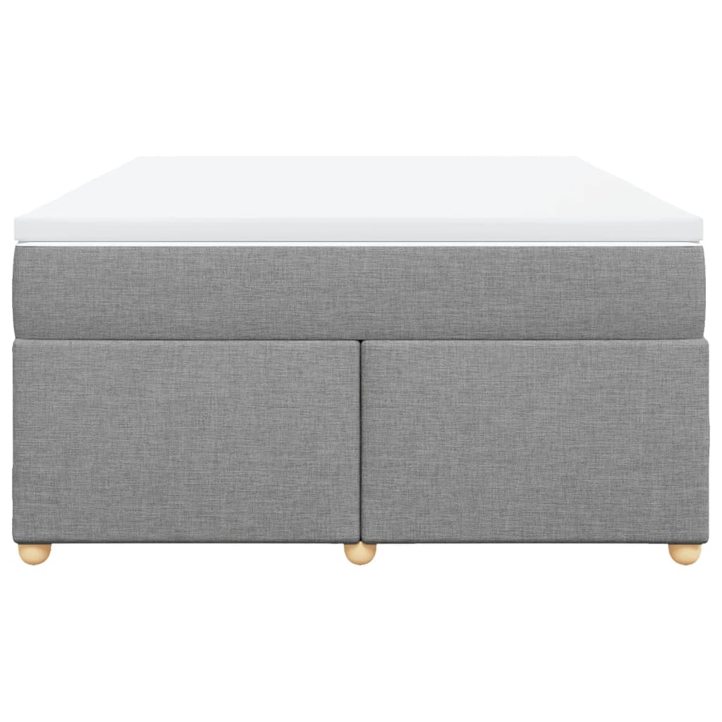 Box Spring Bed with Mattress Light Grey 140x200 cm Fabric