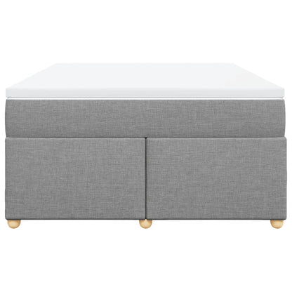 Box Spring Bed with Mattress Light Grey 140x200 cm Fabric