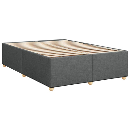 Box Spring Bed with Mattress Dark Grey 140x200 cm Fabric
