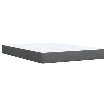 Box Spring Bed with Mattress Dark Grey 140x200 cm Fabric