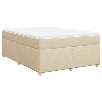 Box Spring Bed with Mattress Cream 140x200 cm Fabric