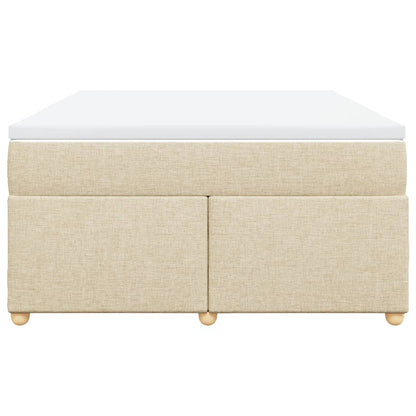Box Spring Bed with Mattress Cream 140x200 cm Fabric