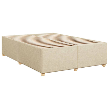 Box Spring Bed with Mattress Cream 140x200 cm Fabric