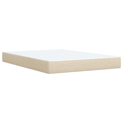 Box Spring Bed with Mattress Cream 140x200 cm Fabric