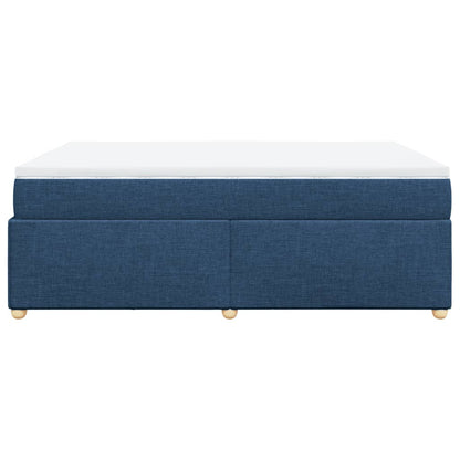 Box Spring Bed with Mattress Blue 140x200 cm Fabric