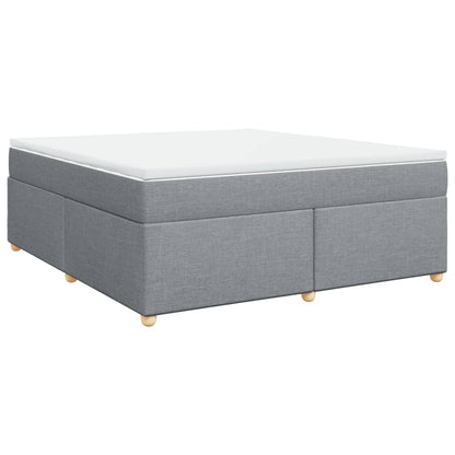 Box Spring Bed with Mattress Light Grey 180x200 cm Fabric