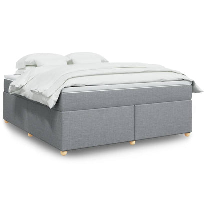 Box Spring Bed with Mattress Light Grey 180x200 cm Fabric