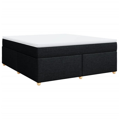 Box Spring Bed with Mattress Black 180x200 cm Fabric