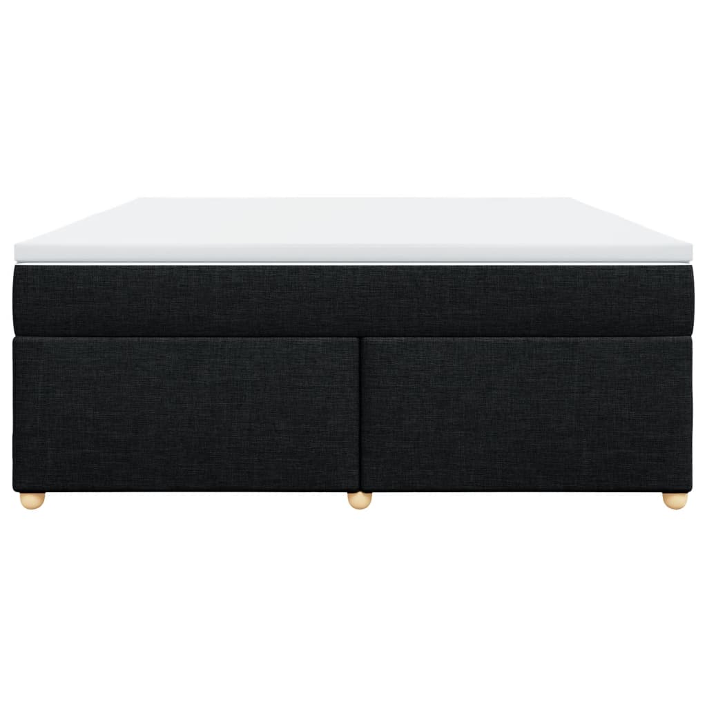 Box Spring Bed with Mattress Black 180x200 cm Fabric