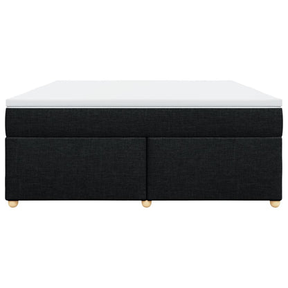 Box Spring Bed with Mattress Black 180x200 cm Fabric