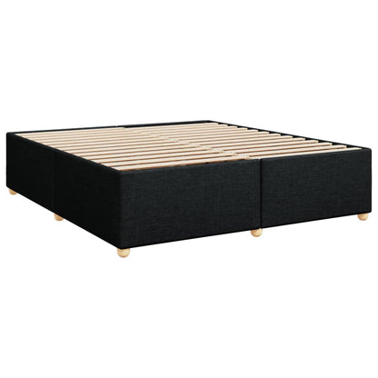 Box Spring Bed with Mattress Black 180x200 cm Fabric