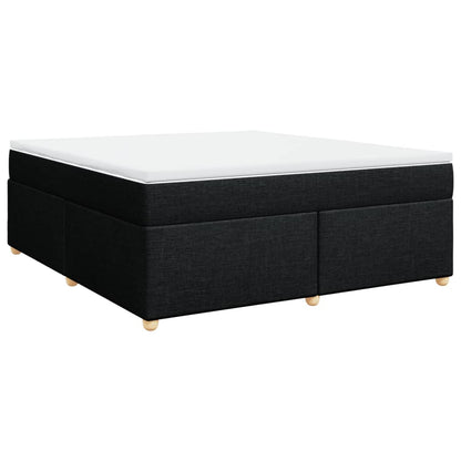 Box Spring Bed with Mattress Black 180x200 cm Fabric