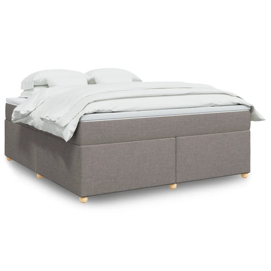 Box Spring Bed with Mattress Taupe 180x200 cm Fabric