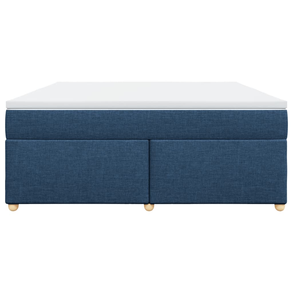 Box Spring Bed with Mattress Blue 180x200 cm Fabric