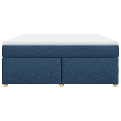 Box Spring Bed with Mattress Blue 180x200 cm Fabric