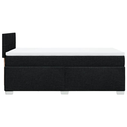 Box Spring Bed with Mattress Black 90x200 cm Fabric