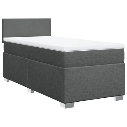Box Spring Bed with Mattress Dark Grey 100x200 cm Fabric