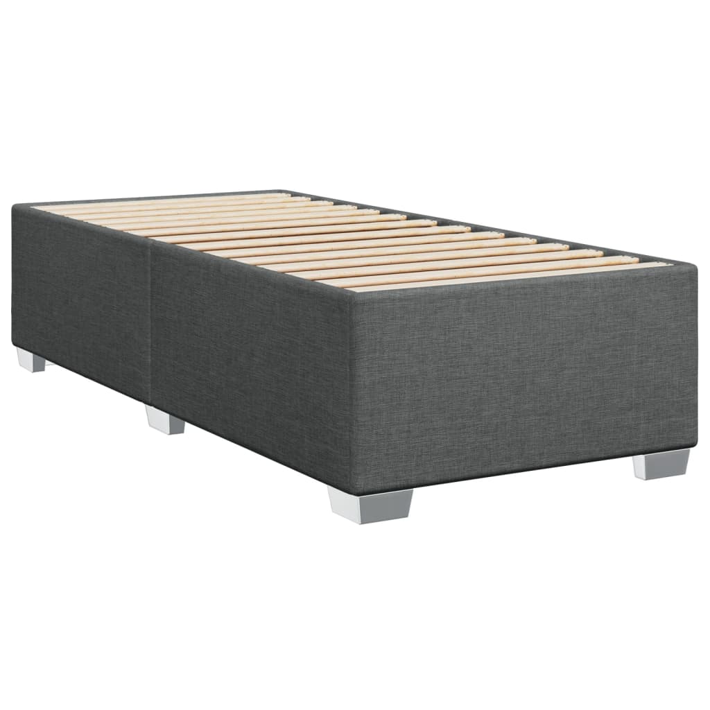 Box Spring Bed with Mattress Dark Grey 100x200 cm Fabric