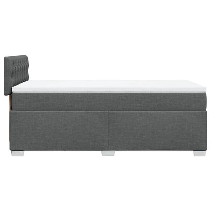 Box Spring Bed with Mattress Dark Grey 100x200 cm Fabric