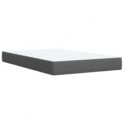 Box Spring Bed with Mattress Dark Grey 100x200 cm Fabric