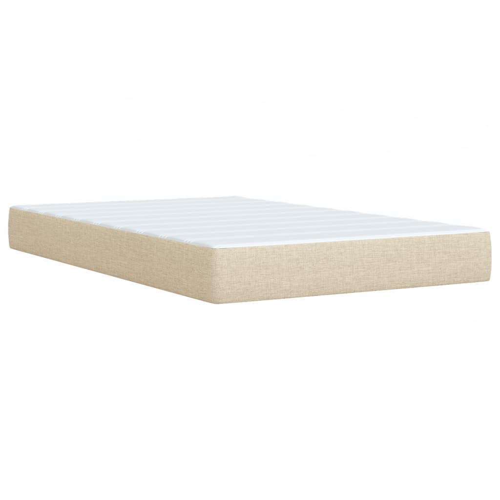 Box Spring Bed with Mattress Cream 100x200 cm Fabric