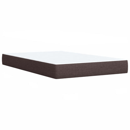 Box Spring Bed with Mattress Dark Brown 120x190 cm Fabric