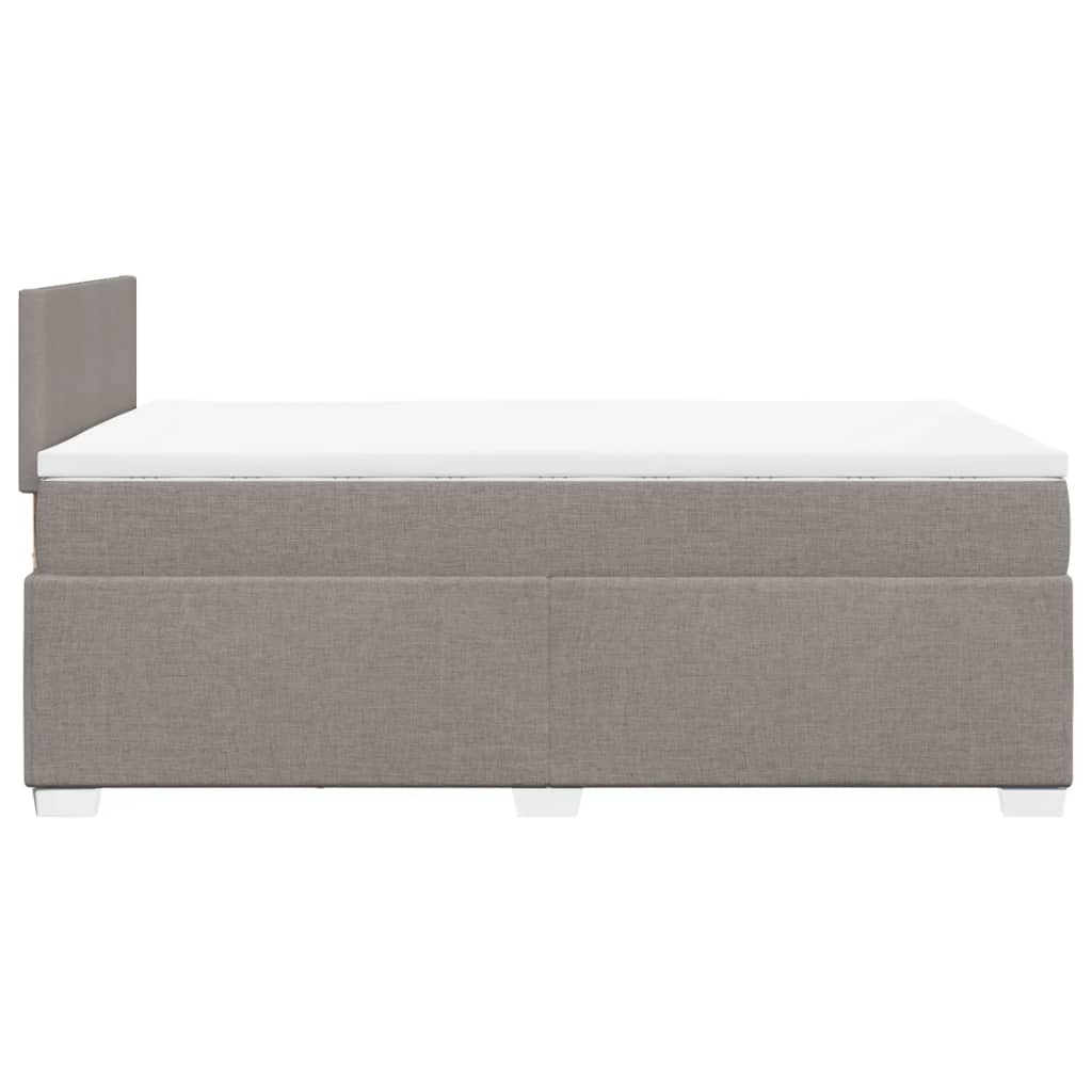 Box Spring Bed with Mattress Taupe 120x200 cm Fabric