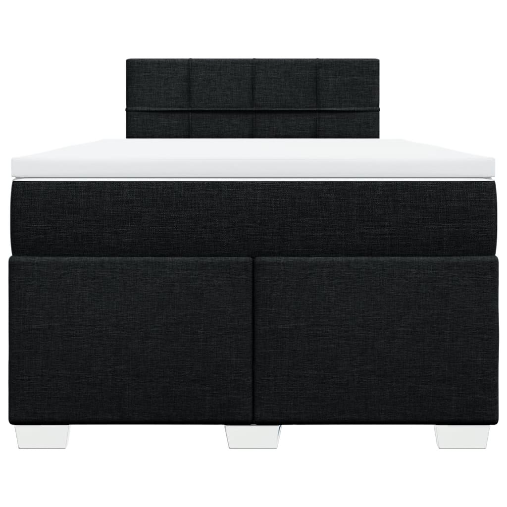 Box Spring Bed with Mattress Black 120x200 cm Fabric