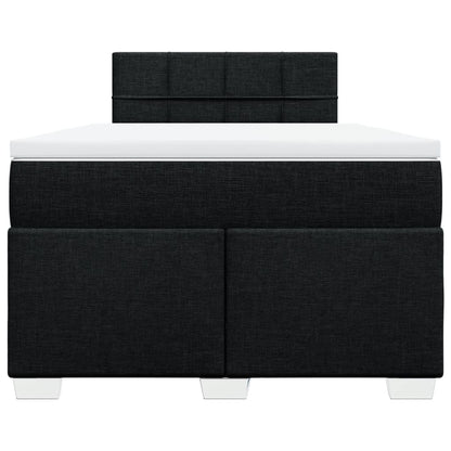 Box Spring Bed with Mattress Black 120x200 cm Fabric