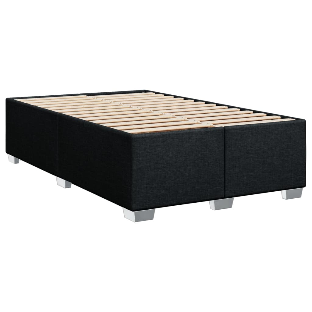 Box Spring Bed with Mattress Black 120x200 cm Fabric