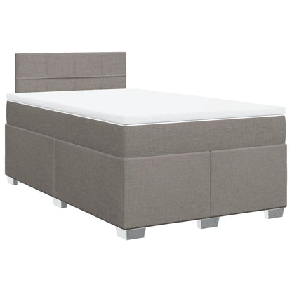 Box Spring Bed with Mattress Taupe 120x200 cm Fabric