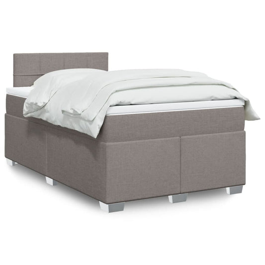 Box Spring Bed with Mattress Taupe 120x200 cm Fabric