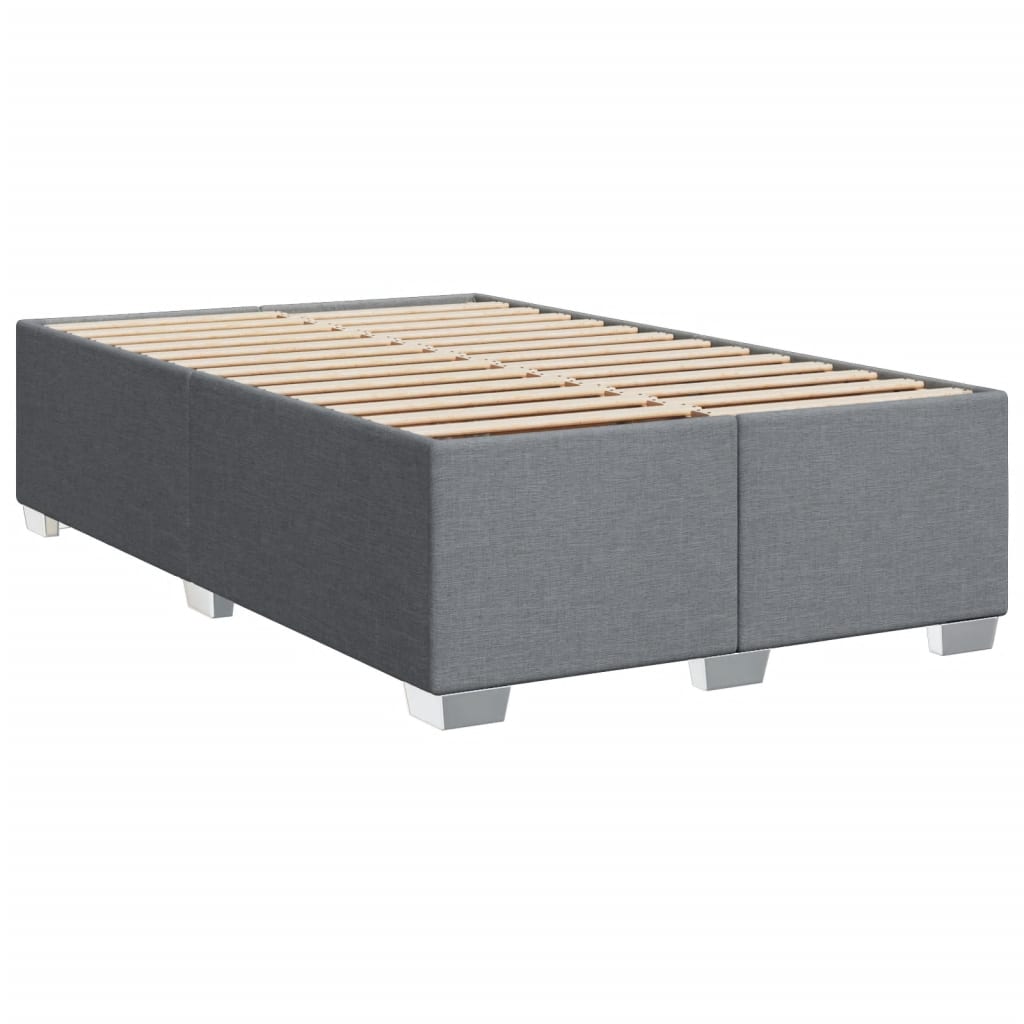 Box Spring Bed with Mattress Light Grey 120x200 cm Fabric
