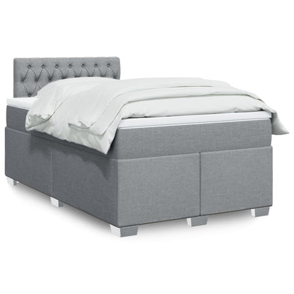 Box Spring Bed with Mattress Light Grey 120x200 cm Fabric